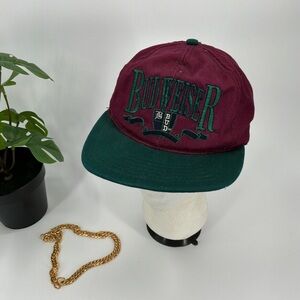 Vintage Budweiser Burgundy and Green Cap